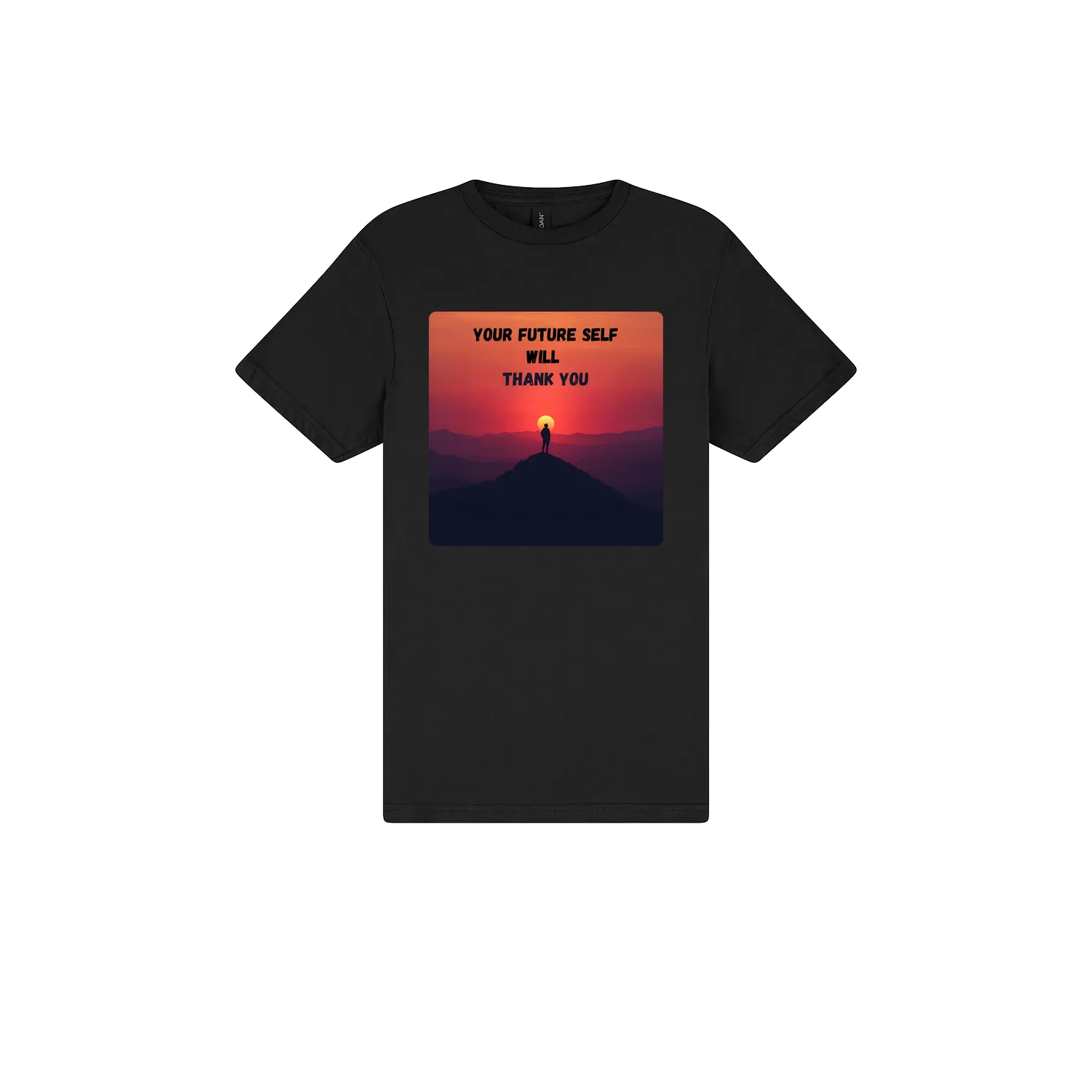 Black front flat lay