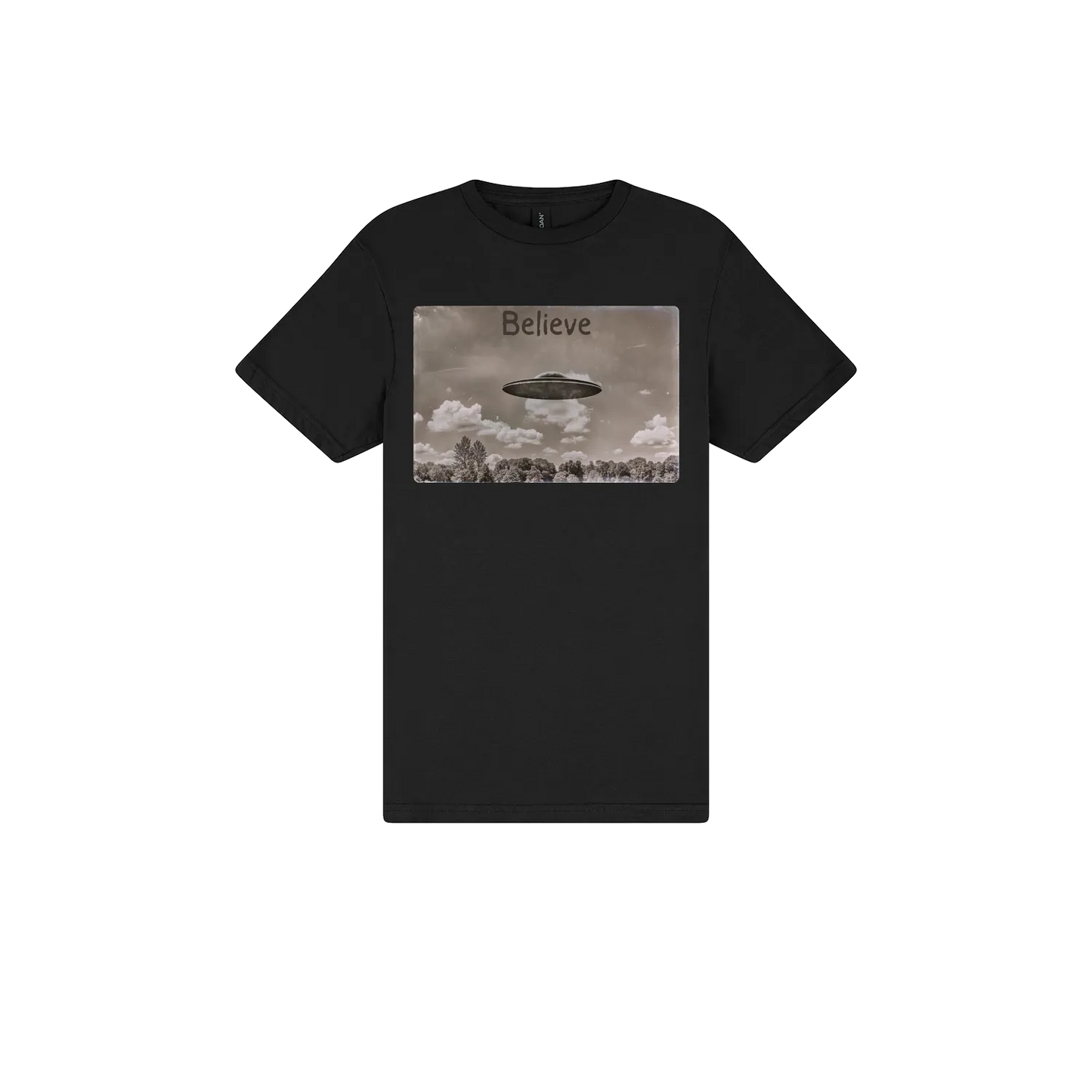 Black front flat lay