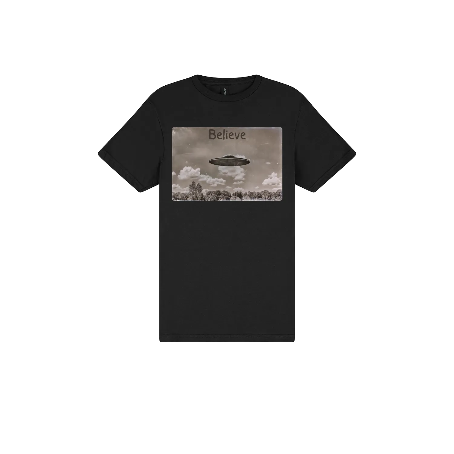 Black front flat lay