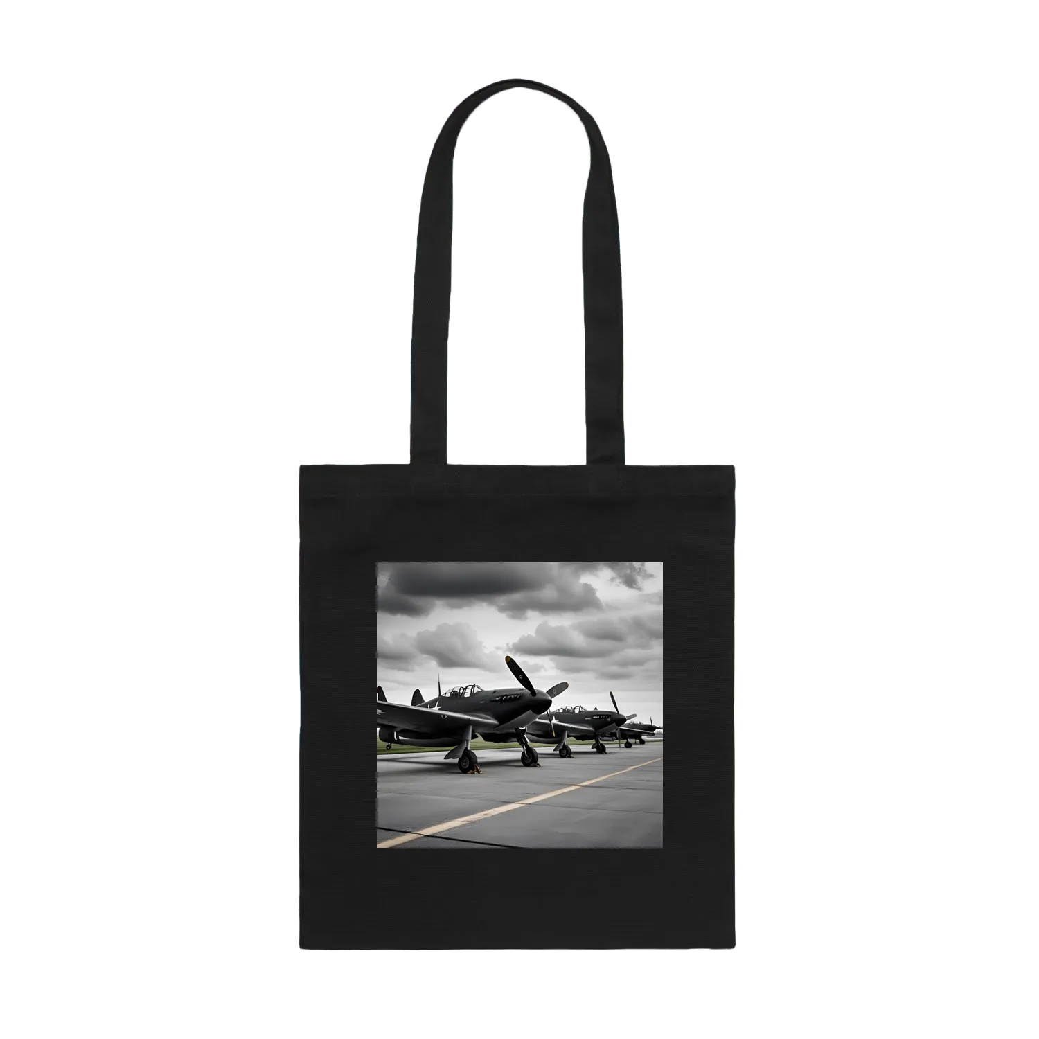 Black front flat lay