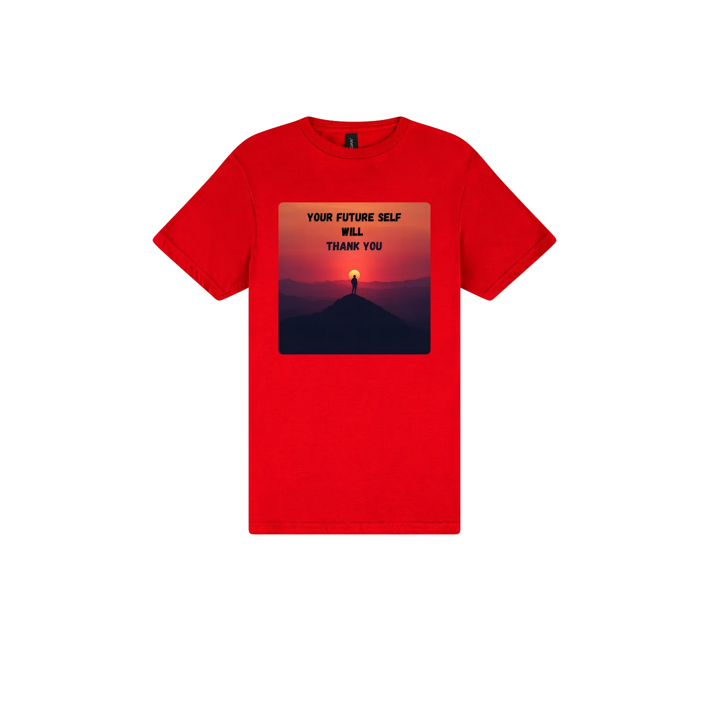 Red front flat lay