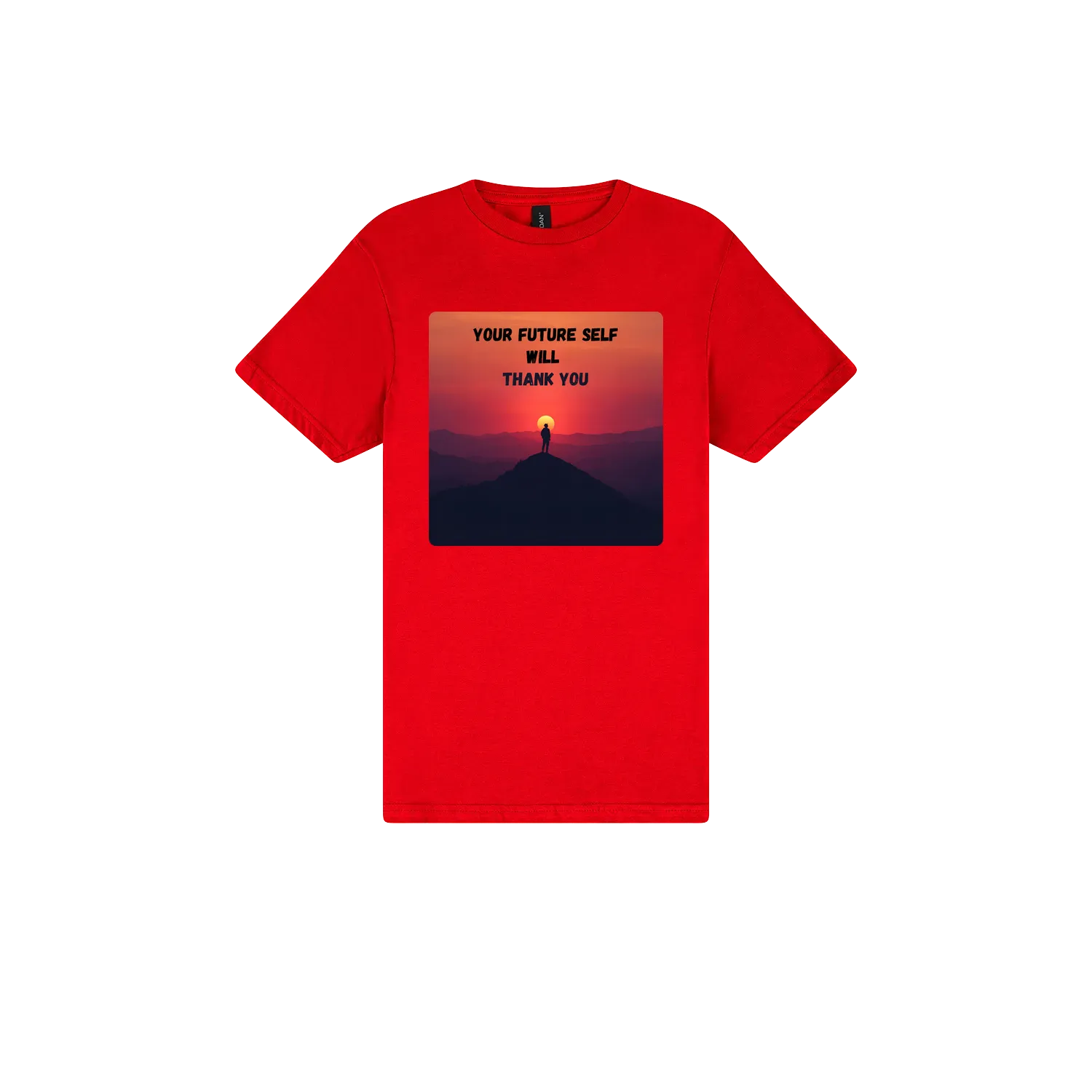 Red front flat lay